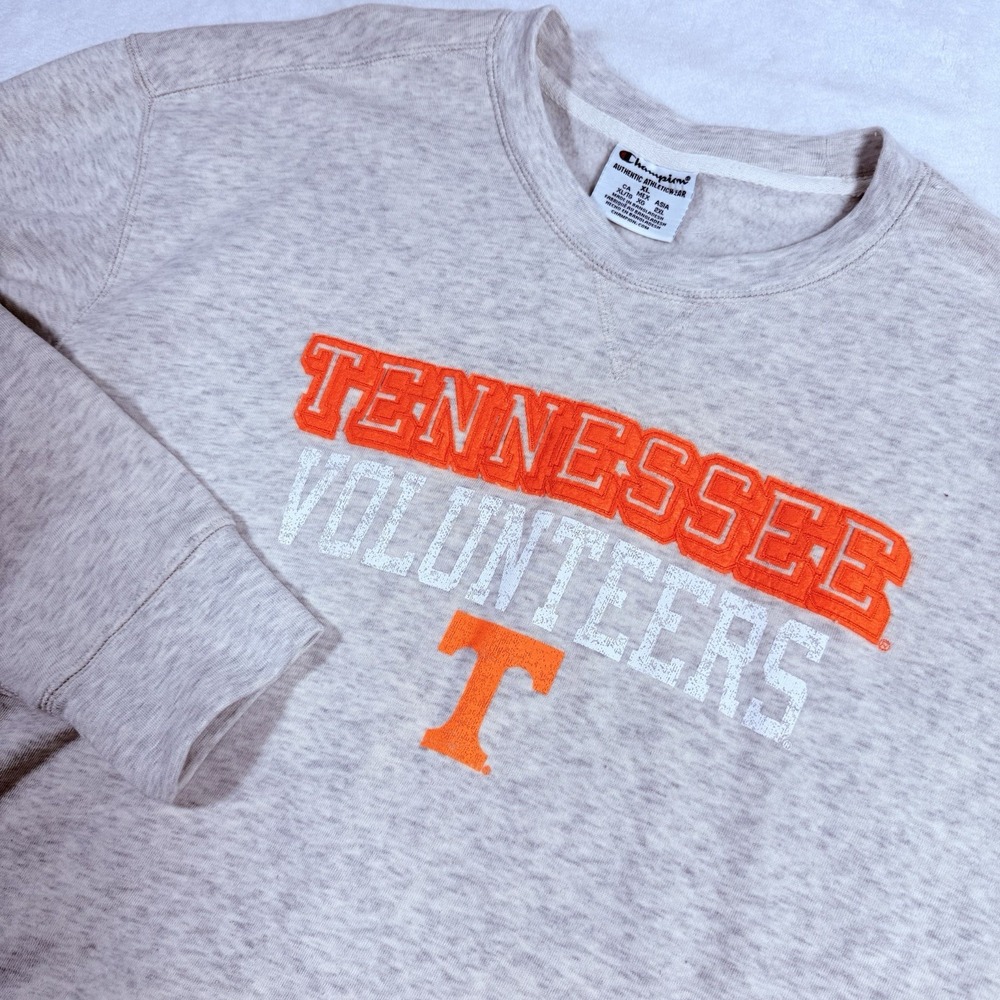 Champion Sweatshirt Mens XL Gray Tennessee Volunteers Crew Pullover NCAA